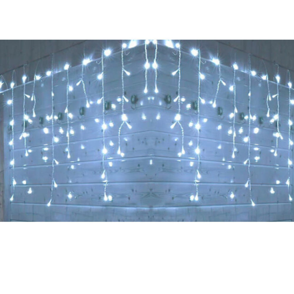 Cortina Luces Navideña Led Solar 6 x 0.6 Metros