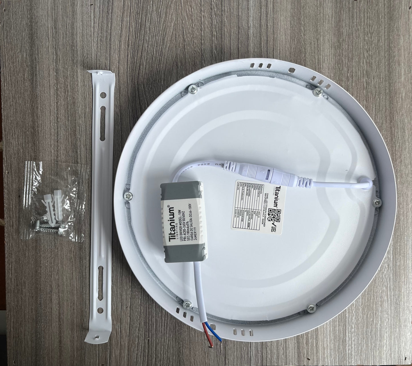 Panel redondo led de sobreponer 18 w luz blanca