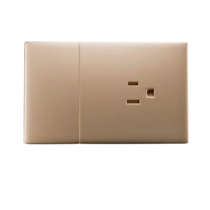 INTERRUPTOR MAS TOMA ZAFIRO DE LUJO (NEGRO-DORADO-PLATEADO)