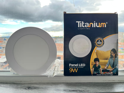 Panel led 9w redondo de incrustar luz blanca
