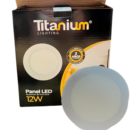 Panel redondo led de incrustar 12w luz blanca