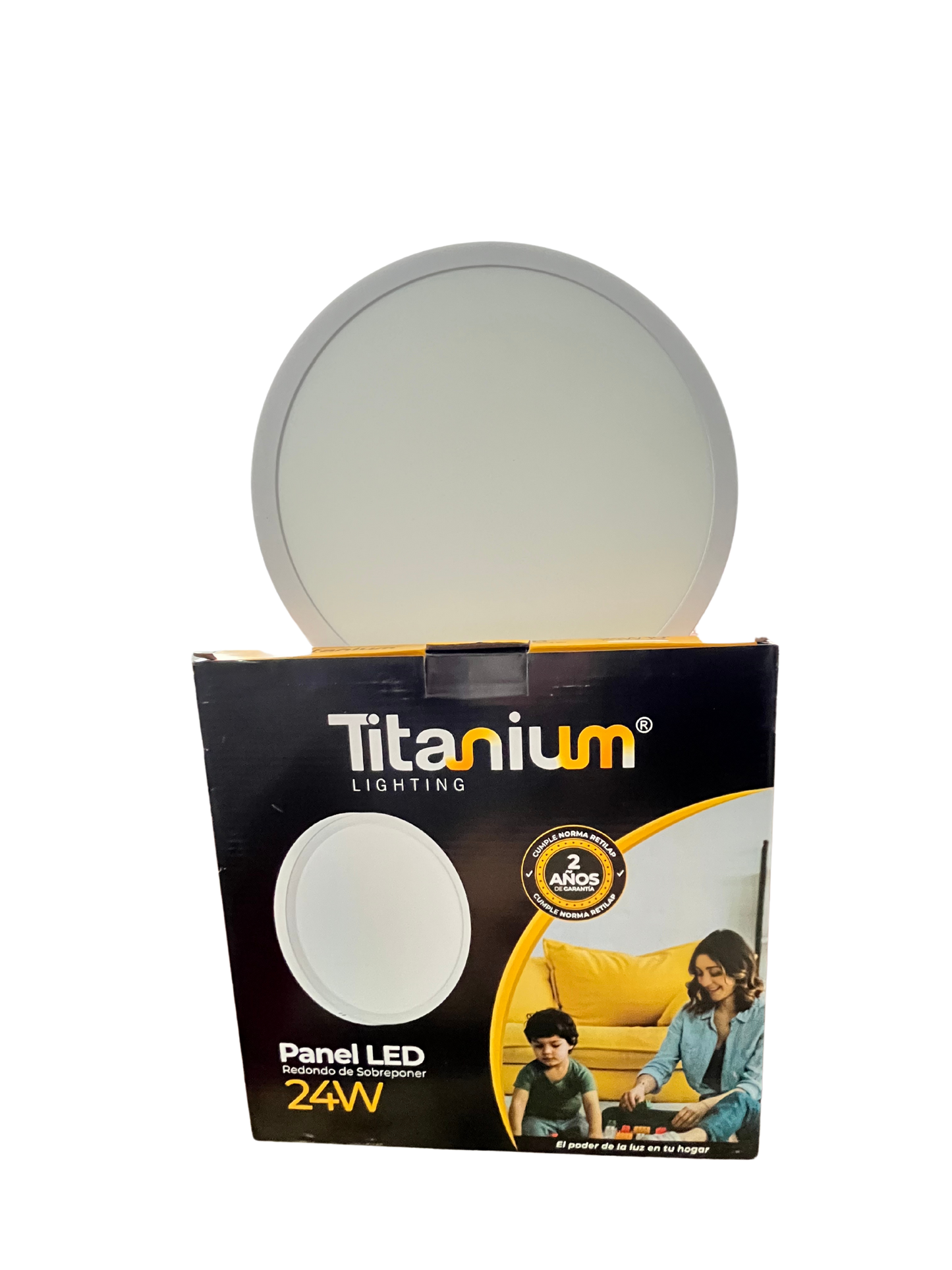 Panel redondo led de sobreponer 24w luz blanca