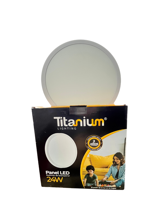 Panel redondo led de sobreponer 24w luz blanca