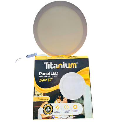 Panel led 24w redondo de incrustar luz blanca