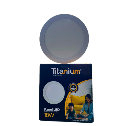 Panel redondo led de incrustar 18w luz blanca