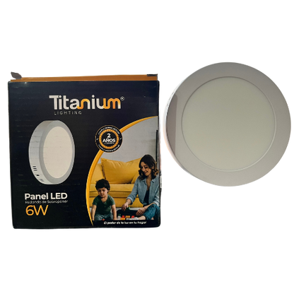 Panel redondo led de incrustar 6W luz blanca