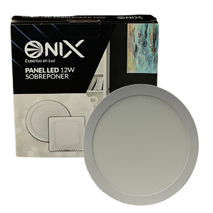 Panel redondo led de sobreponer 12w luz blanca