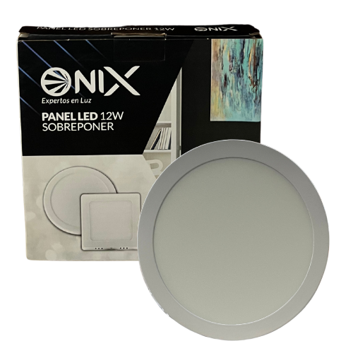 Panel redondo led de sobreponer 12w luz blanca