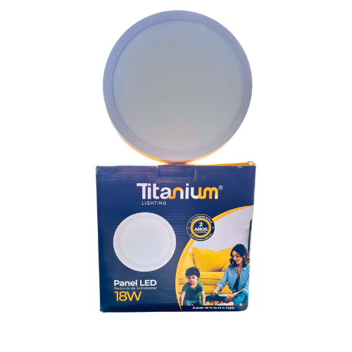 Panel redondo led de sobreponer 18 w luz blanca