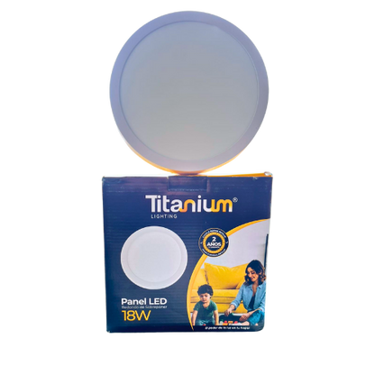 Panel redondo led de sobreponer 18 w luz blanca
