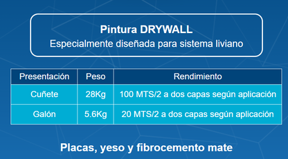 Pintura Tipo 2 Drywall CUÑETE 5 GALONES
