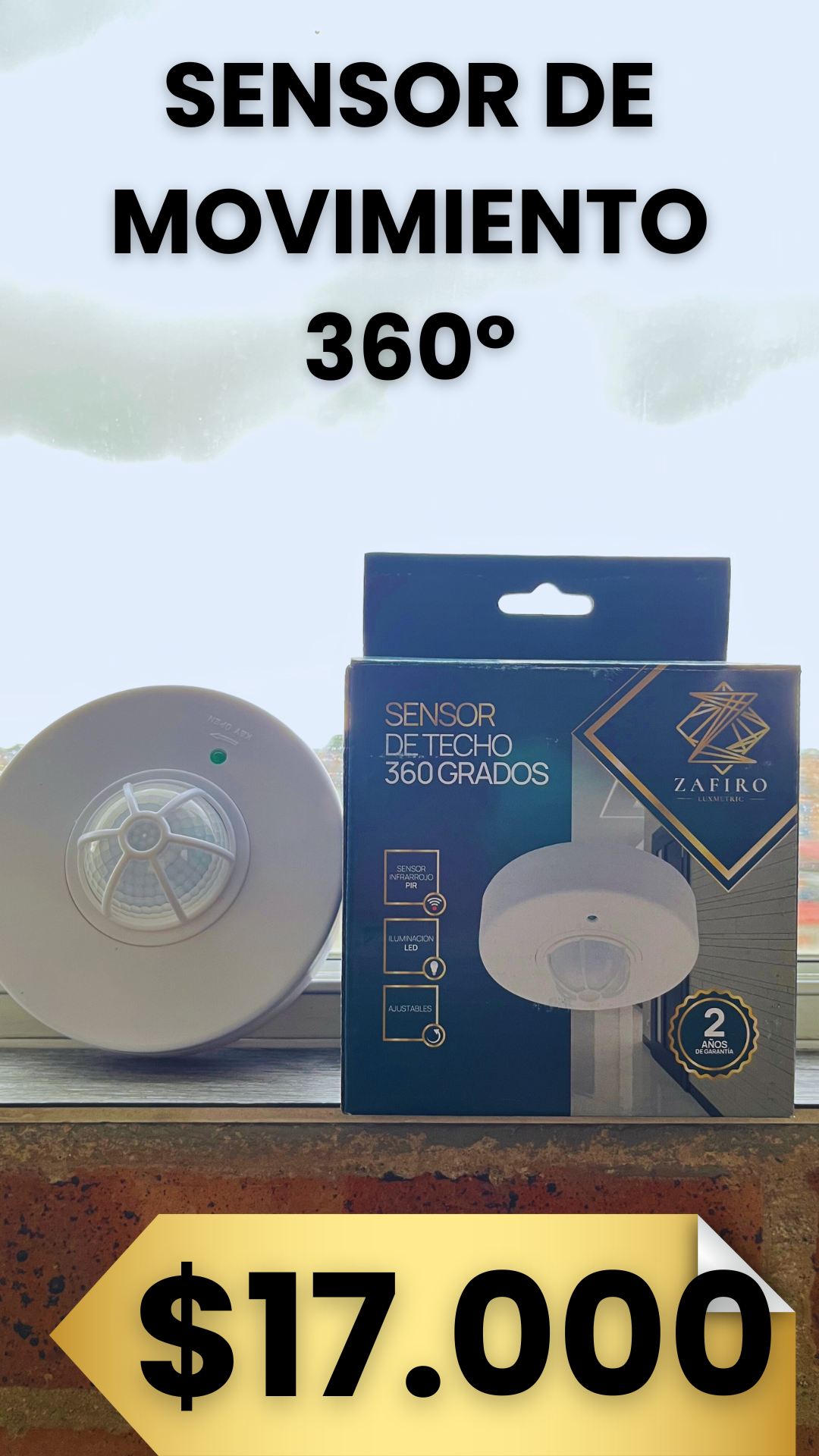 Sensor de Movimiento De Techo 360°  - ZAFIRO
