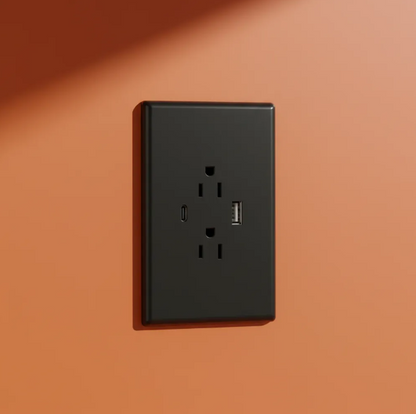 Toma Doble con Puertos USB Tipo A y C