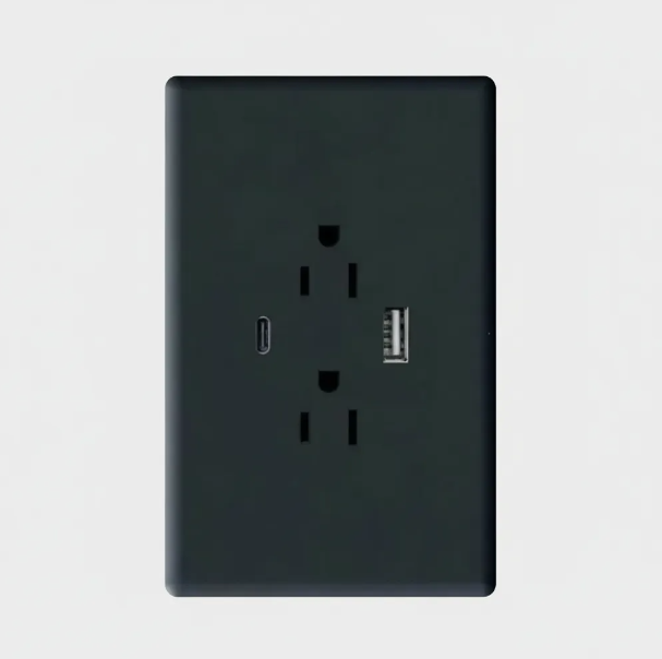 Toma Doble con Puertos USB Tipo A y C