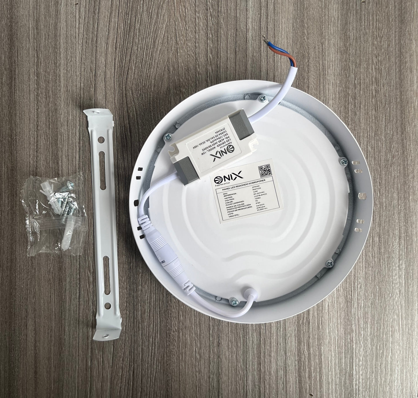 Panel redondo led de sobreponer 12w luz blanca